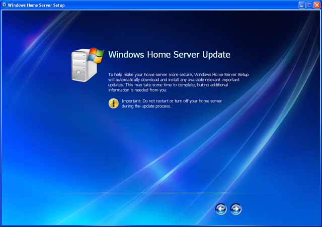 windows home server update