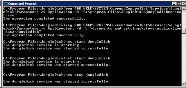 Configure JungleDisk as Service