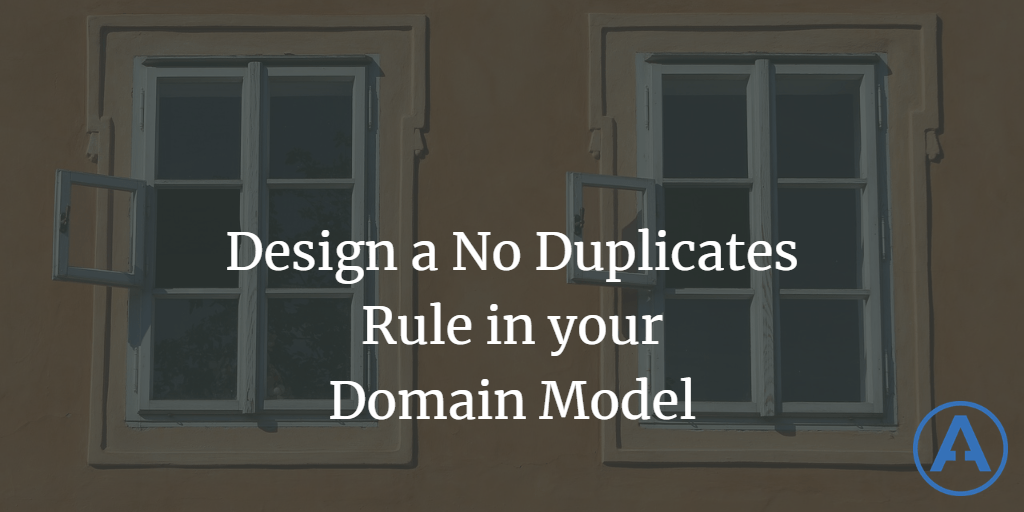 Design a No Duplicates Rule in your Domain Model?
