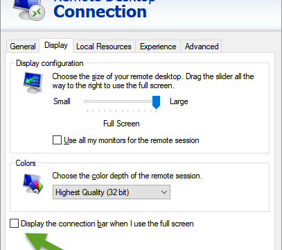 How to Hide the Connection Bar in Remote Desktop Connection (RDP)