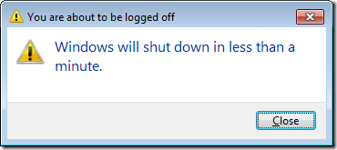 Windows will shut down