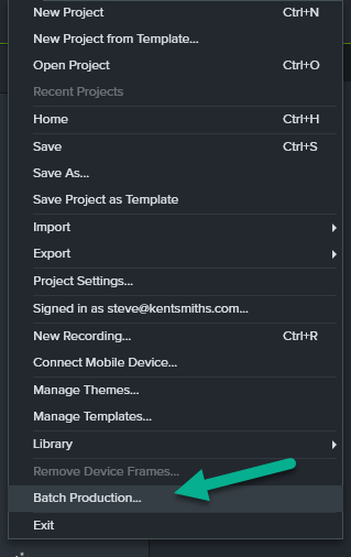 Camtasia Batch Production