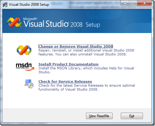 Fix: Cant Change or Remove Visual Studio 2008 from DVD | Blog