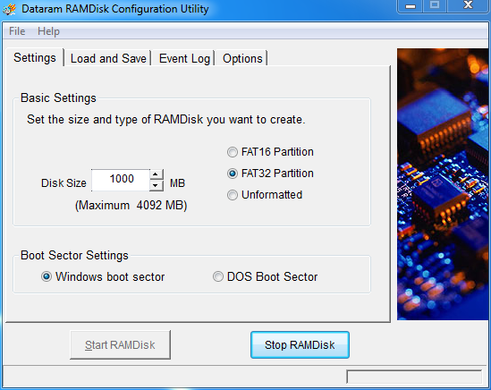 configure ramdisk