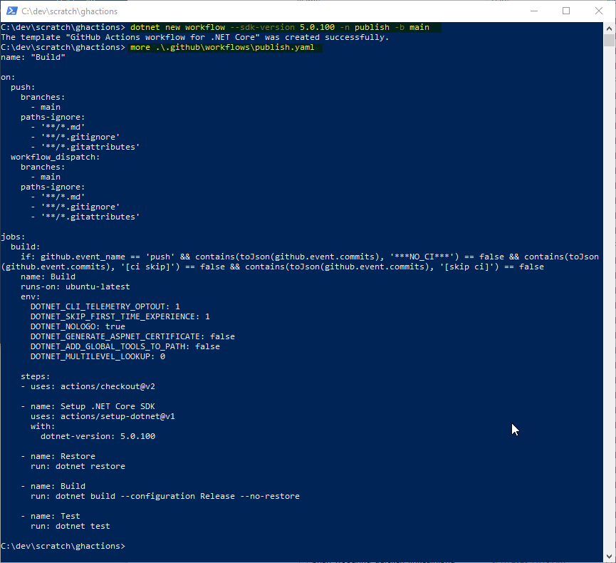 dotnet new workflow