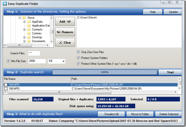 winmerge find duplicate files