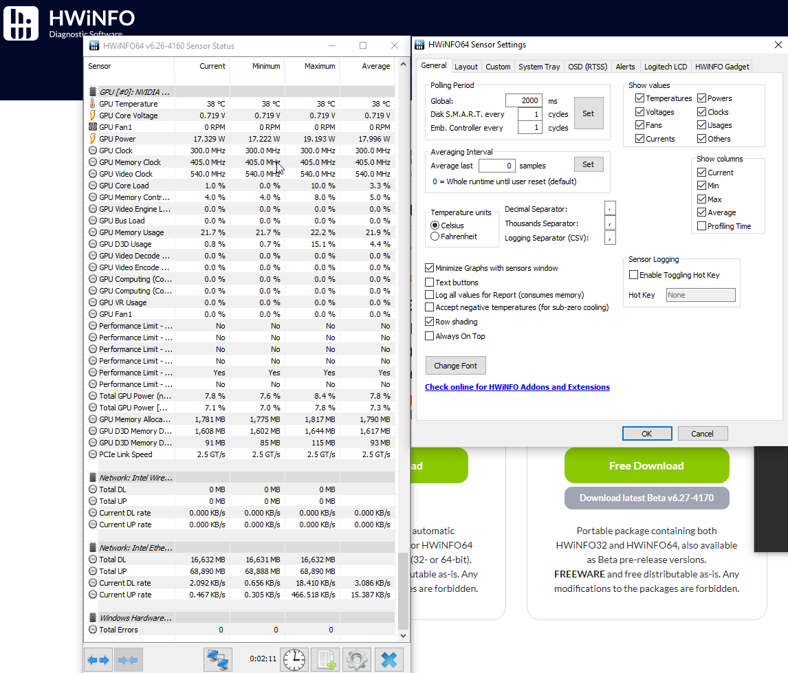 hwinfo sensor status