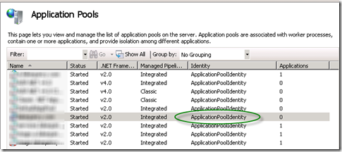 Application Pools