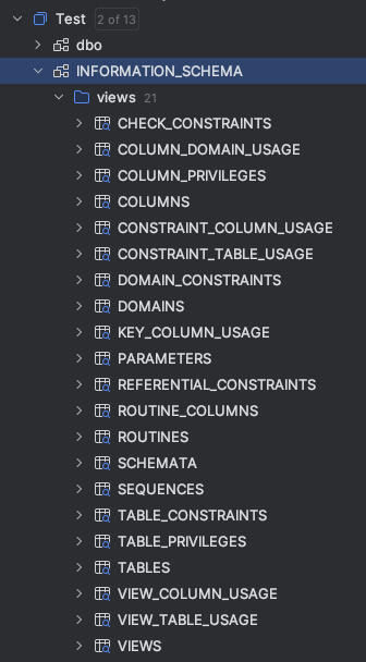 information_schema screenshot