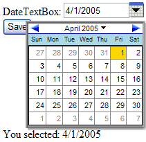 DateTextBox default