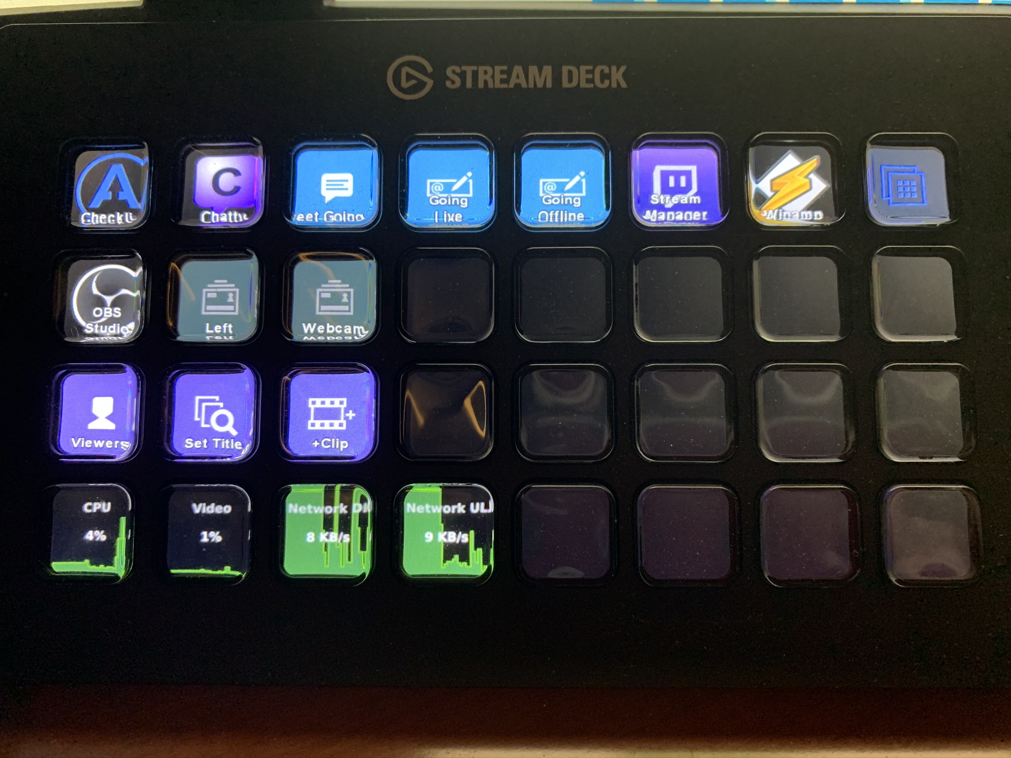 stream deck cpu network graph buttons