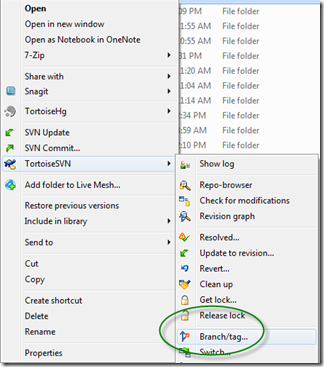 TortoiseSVN Menu