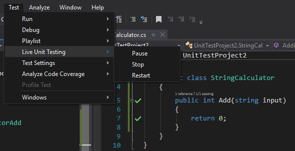 Live unit testing visual studio как установить