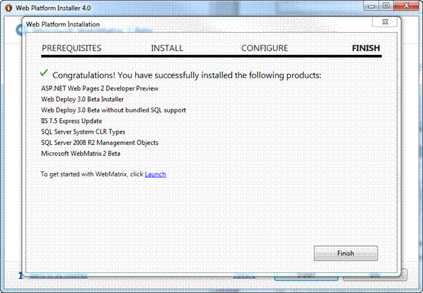 Installing WebMatrix