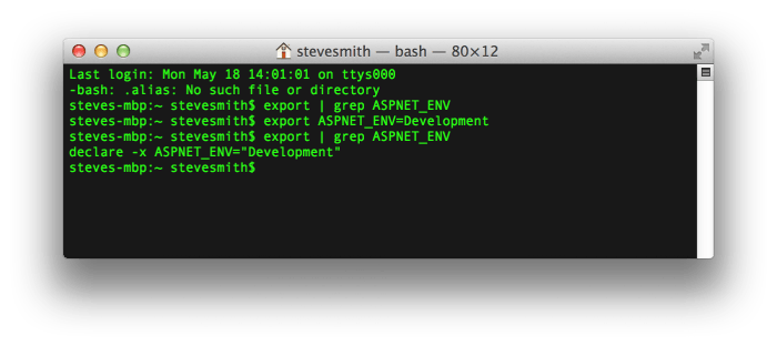 Configuring ASP.NET Core Environment Variables