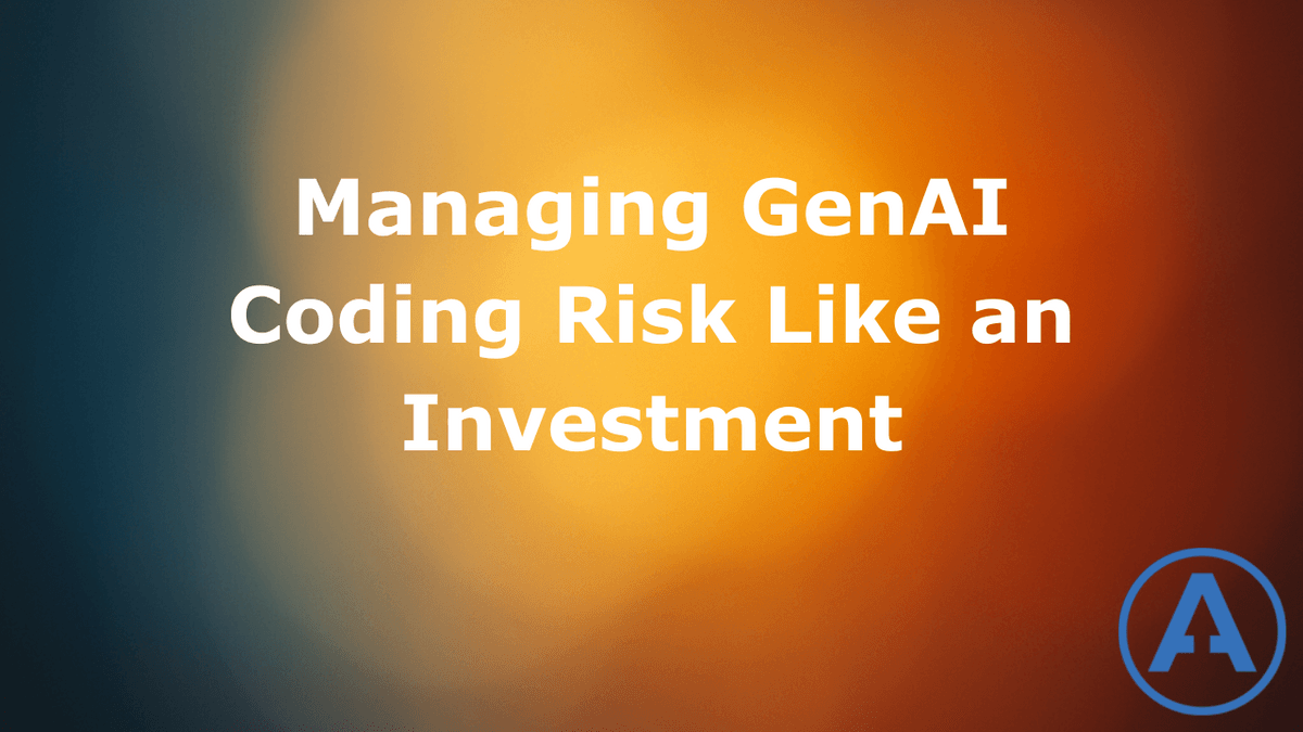 Managing GenAI Coding Risk Like an Investment