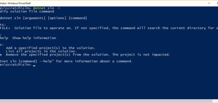 How to Manage Solution Projects using dotnet CLI