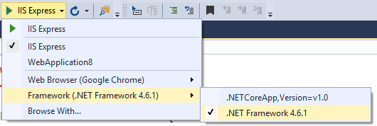 How To Specify Framework When Running ASPNET Core Apps